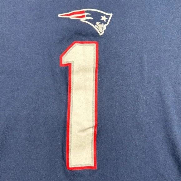 Cam Newton 1 New England Patriots NFL Team Apparel Shirt Mens S Blue Football - Picture 3 of 10